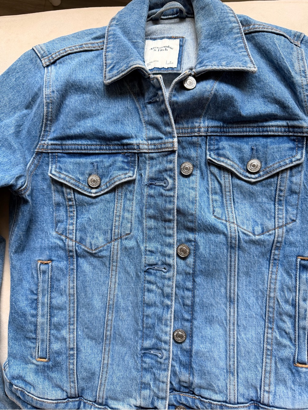Abercrombie & Fitch Medium Blue Denim Trucker Jacket